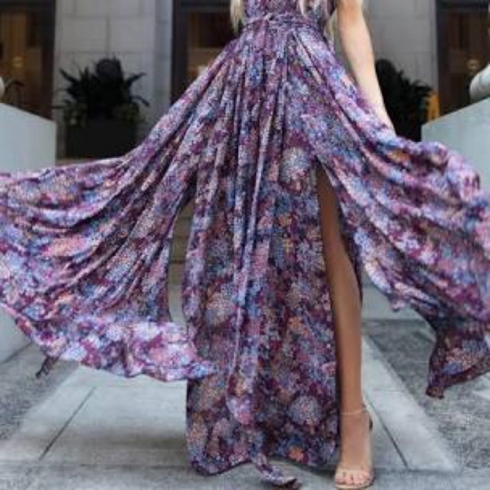 NWOT Vici Cranberry Fields Diana Maxi Dress